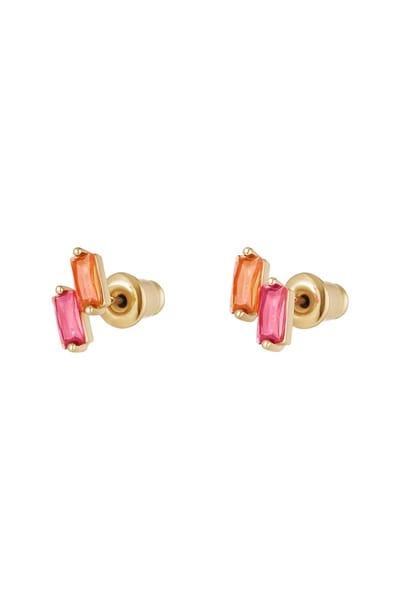 Oorstuds gekleurde steentjes - Sparkle collectie Goud kleur - Koper - Verkleurt Niet - Cadeau - Goudlief