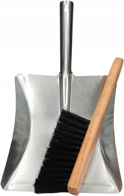 | Veeggarnituur 2-delig | Metalen Stoffer | Stoffer en Blik Bezem Handbezem van Hout | Veegplaat en Handveger | Veegschop | Kolenschop | Schep Bezem Staal | Reiniging