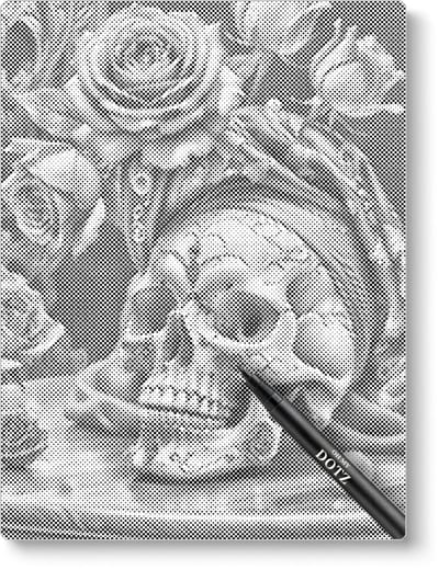 Skull Met Bloemen | Dot painting | 50x60cm  Meest gekozen | Dot painting | Oh My Dotz | Dots stippen | Diamond painting & Schilderen op nummer alternatief | Happy hobby