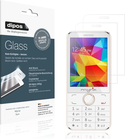 dipos – 2x Pantserfolie geschikt voor Myria Sun | 9H Screenprotector
