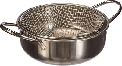 Frituurpan roestvrij staal - diameter 24 cm zilver - kopen.