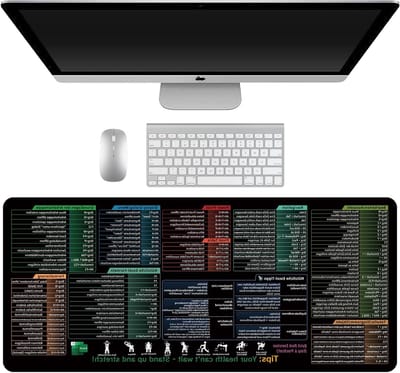 Grote Multifunctionele Bureau Mat 900 x 400 mm - Comfortabele Gaming en Kantoor Muismat voor Excel, Word en PPT (Zwart)