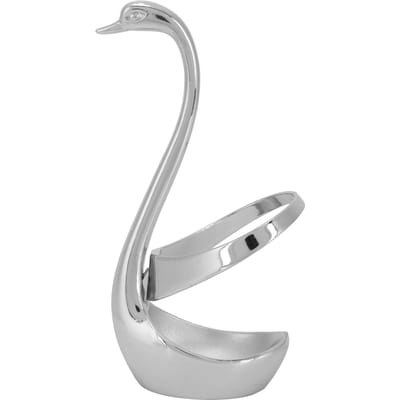 Servieshouder Innovatieve Zwaanvormige Bestek Vork Lepel Opbergrek Organizer Zilver white