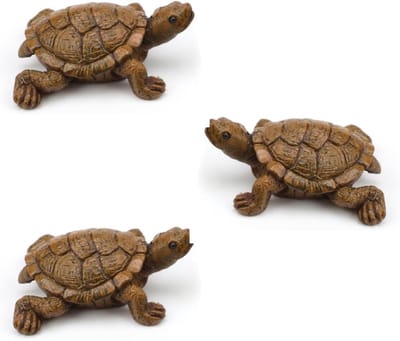 Realistische schildpadfiguren van hars - Set van 3 - Weerbestendige decoratie voor vijver, balkon en tuinlandschap