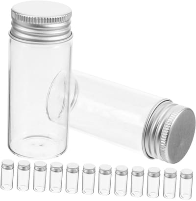 24 Stuks Glazen Buisjes van 30 ml met Deksel, Transparante Monstercontainers voor Laboratorium en Huishouden, Perfect voor Opslag en Organisatie