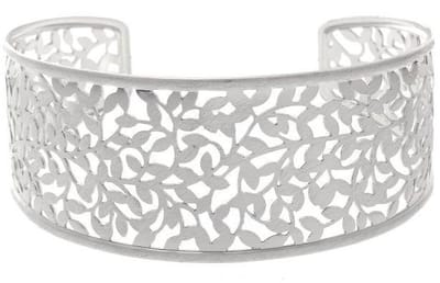 Behave – Armband open bangle – Bladmotief – Zilverkleur – Boho chic