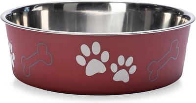 RVS Hondenvoerbak met Pootjesmotief 2200 ml - Antislip Voor Grote Honden