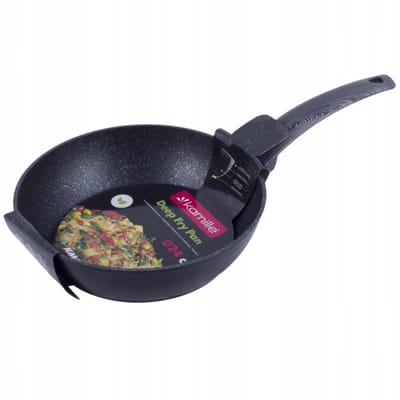 Kamille Wokpan met Marmercoating - 24 cm - Inductie Geschikt