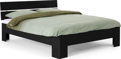 B Bright Fresh 500 Bed met Hoofdbord 120 x 210 cm - Bedframe Zwart - Bedombouw - Instaphoogte: 50cm - Tweepersoonsbedden