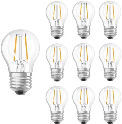 Ledvance LED Lamp Classic P45 E27 - 2.8W 250lm 2700K Ø45mm - Kleine LED Kogellamp - Geschikt voor Tafellampen & Nachtlampjes - 10 stuks