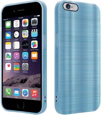 Cadorabo Hoesje geschikt voor Apple iPhone 6 PLUS / 6S PLUS in Brushed Turqoise - Beschermhoes Case Cover van flexibel TPU silicone in Brushed design