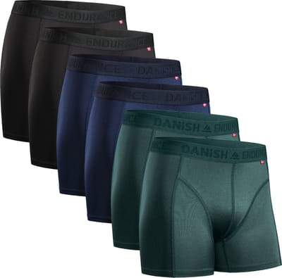 DANISH ENDURANCE Sportonderbroeken Heren - Quick Dry - Sport Boxershorts - 6 pack - Meerkleurig - Maat 3XL