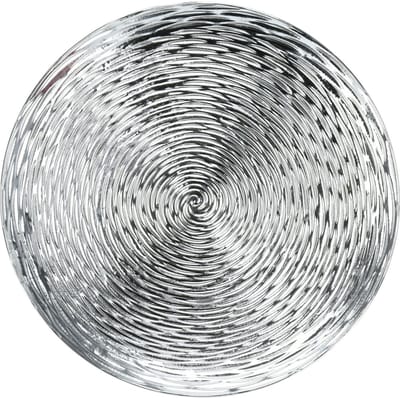 Home & Styling Kaarsen bord - diner onderborden - zilver - Dia 33 cm - Kaarsenbord golf motief - Kunststof - Rond - Kerst - Gedekte tafel