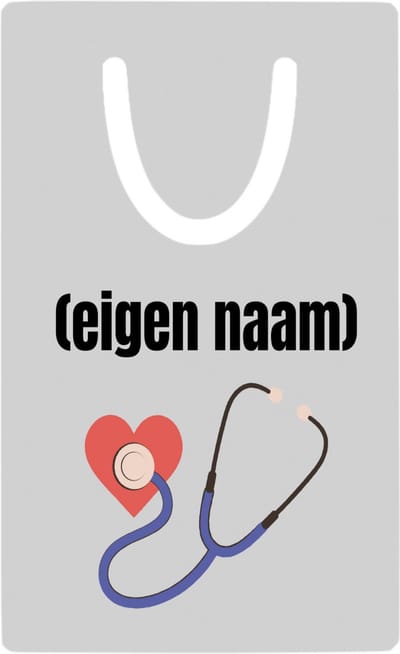 Hacebo® - dokter slethoscoop met eigen naam metalen boekenlegger - Dokter - iemand die dokter is - ziekenhuis - hart - verjaardag - cadeau - kado Bladwijzer boekenleggers - 7.6 cm x 5cm