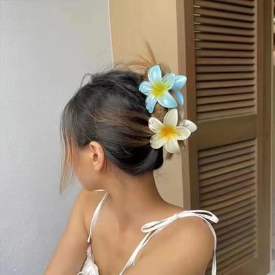 Haarklem Bloem Groot - Luxe Haarspeld - Bruiloft - Hawaii - Set van 3 - KELERINO.