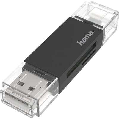 Hama USB-kaartlezer OTG USB-A + Micro-USB USB 2.0 SD/microSD