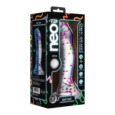 Neo Elite - Hanky Panky - Glow-in-the-dark dildo met zuignap - 19 cm