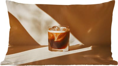 Sierkussens - Kussentjes Woonkamer - 60x40 cm - Glas - Ijskoffie - Schaduw - Bruin