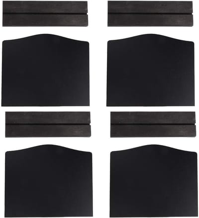 Houten schoolbordjes - Mini krijtborden - Decoratief display - Dubbelzijdig beschrijfbaar - 127 x 153 mm - Houtkleur