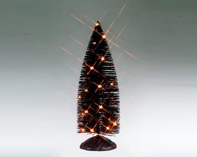 Spooky Town - Black Bristle Tree Orange Lights