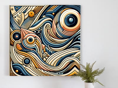 Modern relief schilderij | Innovatieve interpretatie van reliëf in hedendaagse kunstvorm | Kunst - 75x75 centimeter op Forex | Foto op Forex