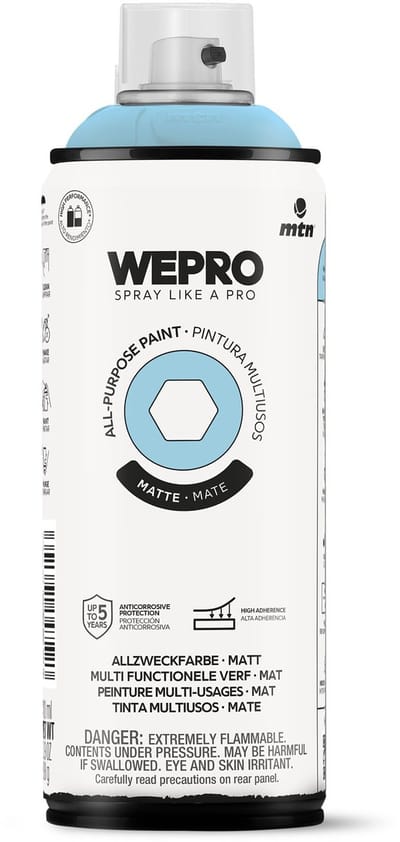 Spuitbus Blauw Pacific Mat MTN WEPRO ALL-PURPOSE PAINT 400ML