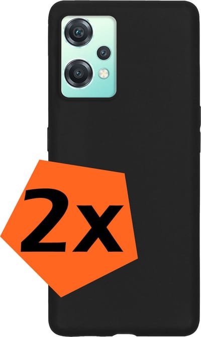 Hoes - 2 Stuks - Geschikt voor OnePlus Nord CE 2 Lite - Sterk & Shockproof - Case Siliconen - Back Cover - Telefoon Hoes - Zwart