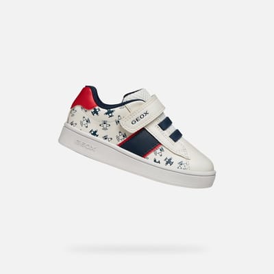 GEOX ECLYPER PEUTERJONGENS Sneakers - WIT/ROOD - Maat 21