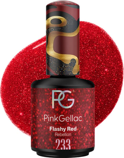 Pink Gellac Gellak - 233 Flashy Red 15ml - Glanzende Rode Gel Nagellak - Gellac - Gel Nagels Producten