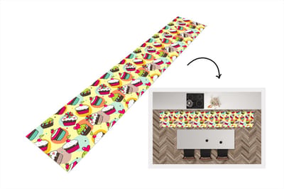 Keukenloper - Loper keuken - Meisjes - Cupcake - Patronen - 300x50 cm - Keukenloper vinyl