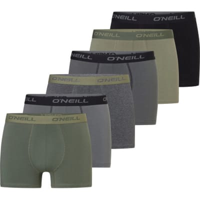 O'Neill Heren Boxershorts Trunks 6-Pack Groen/Antraciet - Maat XXL