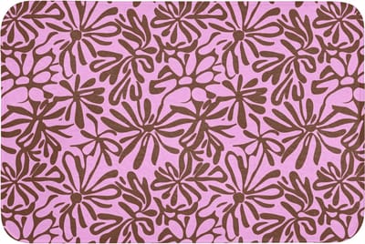 WC mat 90x60 cm - Antislip - Organisch - Patroon - Roze - Toiletmat - Vloermat - Douchemat - Toilet tapijt - Toiletmatten