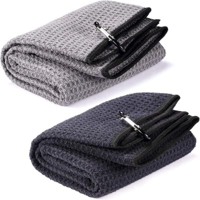 Tri-fold Microfiber Golfhanddoeken (2 Pack)