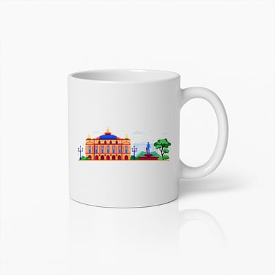 Historisch Monument Mok – Kleurrijke Stadsgezicht Koffiebeker met Architectonisch Ontwerp