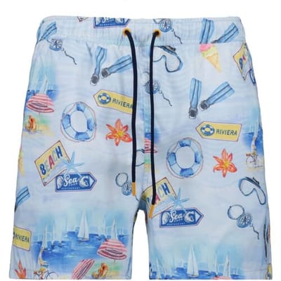 Ragman Swim Short Riviera Swimming Fantasy Blauw-Multi / male