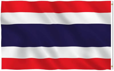 Thailand Vlag - Thaise Vlag Nationale Vlag - Buiten Decoratie - UV Bestendig Levendige Kleuren - 90x150 cm - Thailand