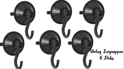 Ophanghaak - Zuignap Met Haak - Kunststof - 55MM - 6 stuks - 2kg Draagkracht - Universeel Bruikbaar