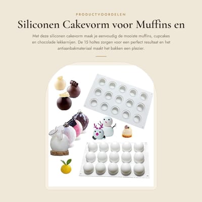 Dailygoods- Cakevorm Siliconen 15 Holtes - Muffinvorm - Antiaanbak - Herbruikbaar - Flexibel - Creatief Patroon - Bakvorm