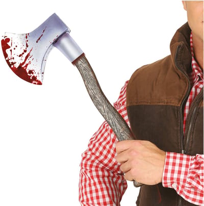 Fiestas Guirca Horror bijl met bloed - 49 cm - kunststof - Halloween wapens - accessoires