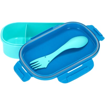 Dino Space Lunchbox met Bestek - Dino Brooddoos - Blauw