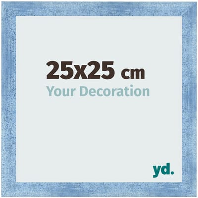 Your Decoration - Fotolijst 25x25 cm - MDF - Helder Blauw Geveegd - Pisa