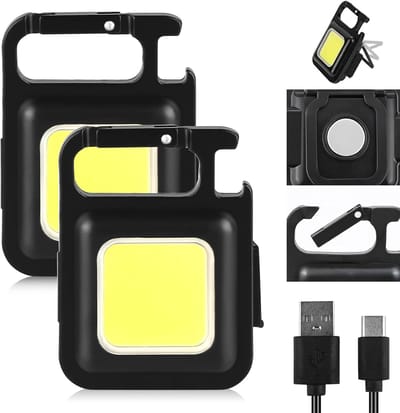 Mini-led-werklamp, 2 stuks inspectielampen, oplaadbare werklamp, draagbare zaklamp, waterdicht, monteurslicht voor camping, reparatie, noodgevallen