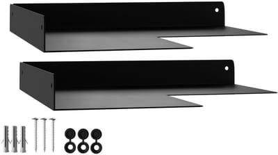 2 stuks Hoekwandplank HOVER-XII 250x250x30mm zwart