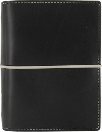 Pocket Agenda 2025 - Compacte Dombo Planner in Zwarte Kunstleer - 80gsm Papier - 19mm Ringen