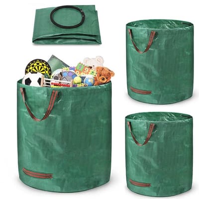 Tuinzak 272 liter - Opvouwbare Bladzak met Handgrepen voor Tuinafval en Speelgoed - 3 Stuks