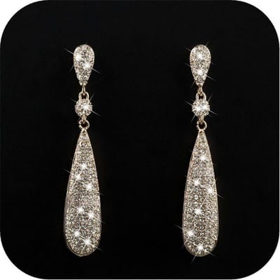 Mode Elegante Diamanten Eardrop Glanzende Geometrie Zirkoon Water Drop Earring Vrouwen Wieden Sieraden Gift