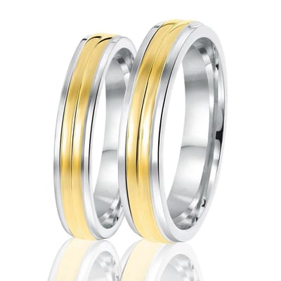 Lucardi Dames Vriendschapsring San Sebastian - Ring - Cadeau - Echt Zilver - Zilver en Goudkleurig