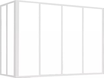 Vente-unique Hoekraam werkplaats van gepoedercoat aluminium - L120 x B60 x H130 cm (B x H) -Wit - BAYVIEW