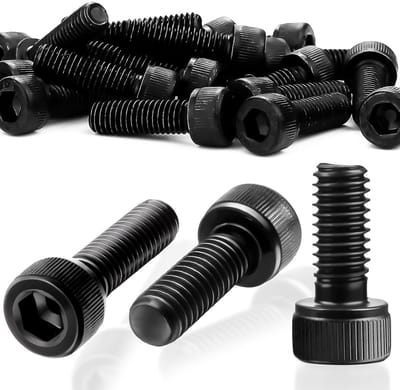 Zeskantschroeven - Cilinderschroeven Inbus - Bevestigen - Volledige Schroefdraad - M3x12mm - Zwart