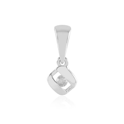 Cavill - Ronde I3 Diamant Hanger 0,025 ct - 925 Sterling Zilver Rhodium - Certificaat - Modern Open Design - Luxe Dagelijkse Draagbare Ketting